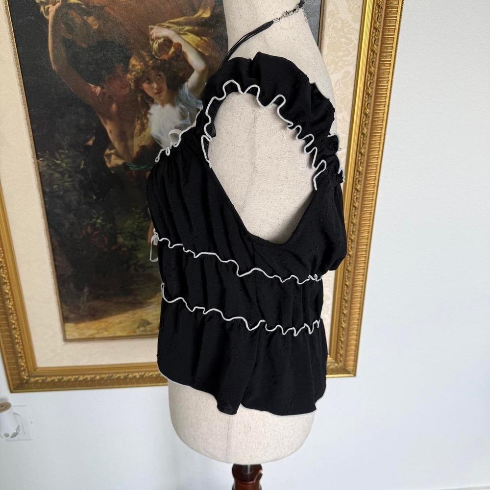 Whimsi Coquette Front Tie Blouse - Picture 2 of 5